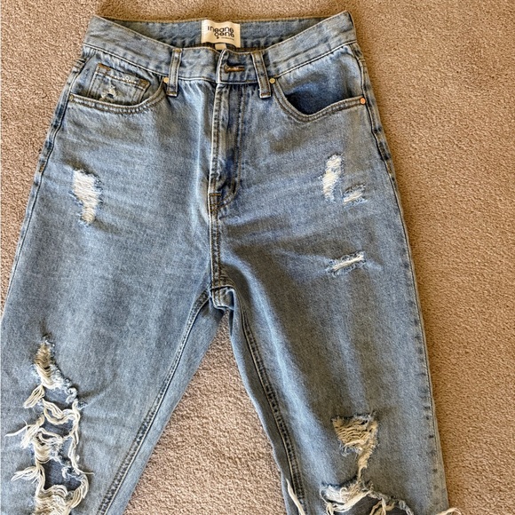 High Rise Distressed Blue Jeans - Picture 2 of 12